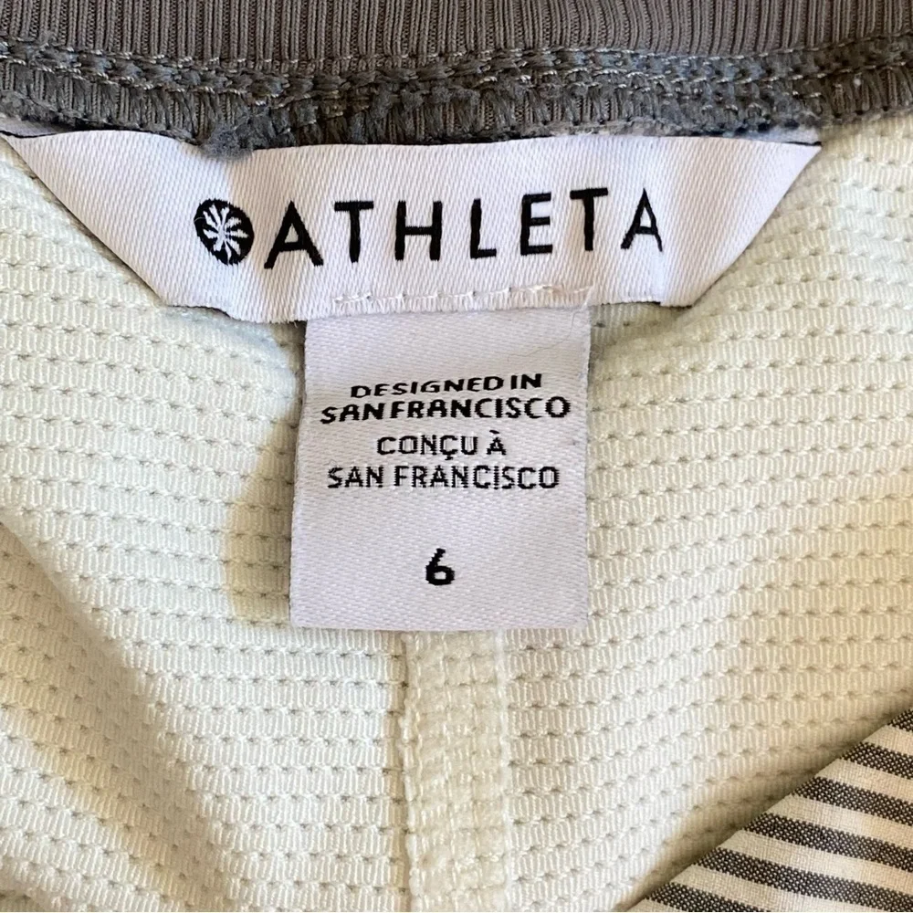 Athleta Brooklyn Women Skirt Skort Size 6 Striped Stretch Gray White Zip Pockets - Picture 4 of 9